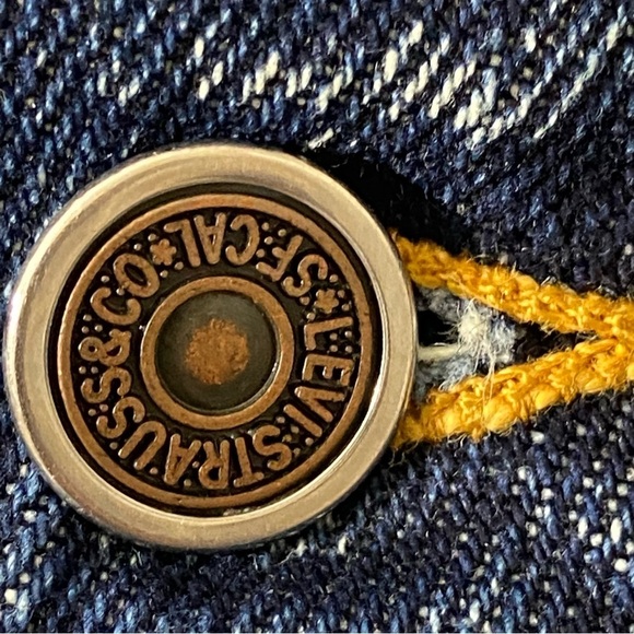 Men's Vintage 80s Levi's Trucker Jean Jacket 70508-0227 Acid Wash Denim Made in - Picture 12 of 14